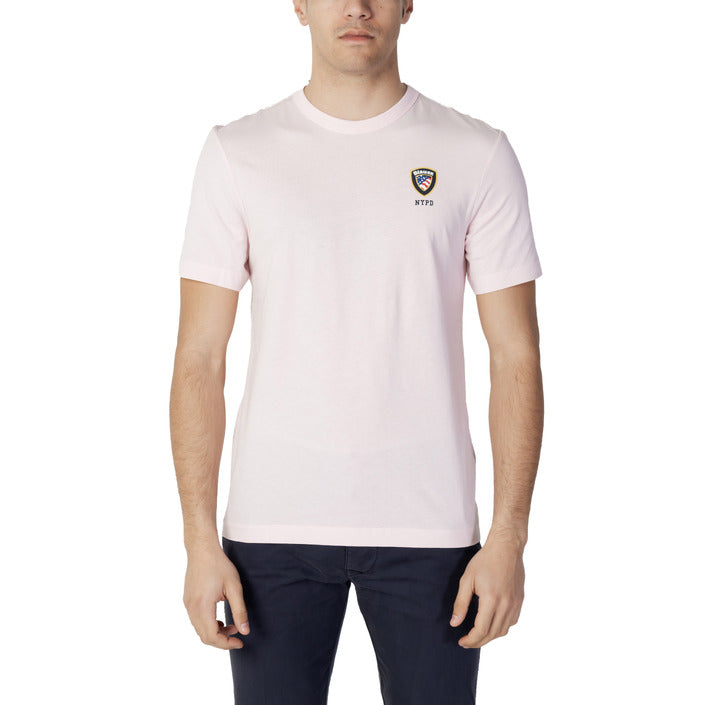 Blauer T-shirt Heren