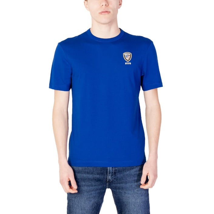 Blauer T-shirt Heren