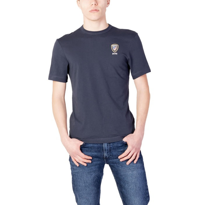 Blauer T-shirt Heren