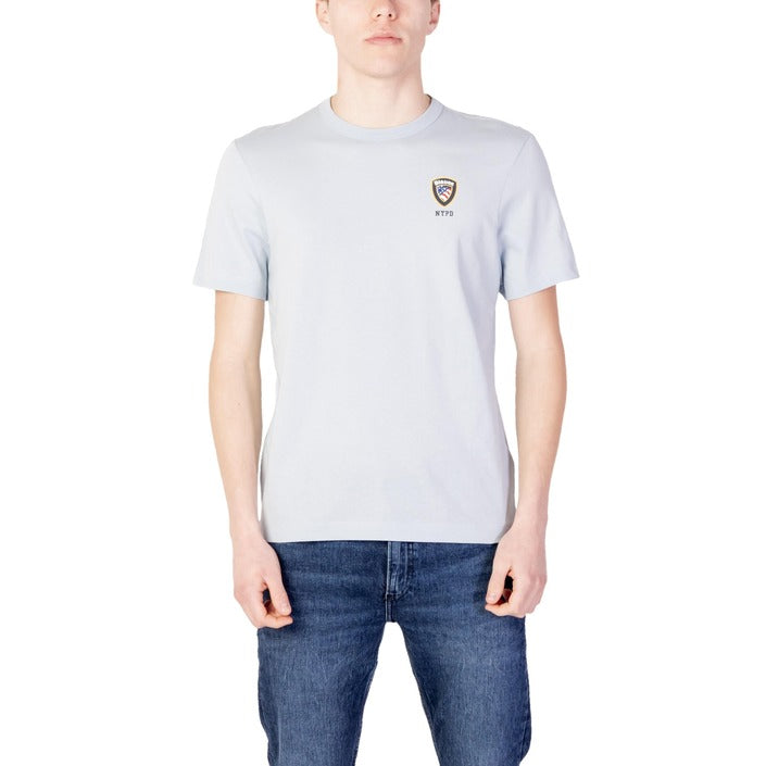 Blauer T-shirt Heren